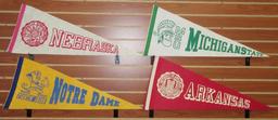 Lot of (25) Vintage Felt College Pennants includes Ohio University, Tulane, Northwestern, Ohio State