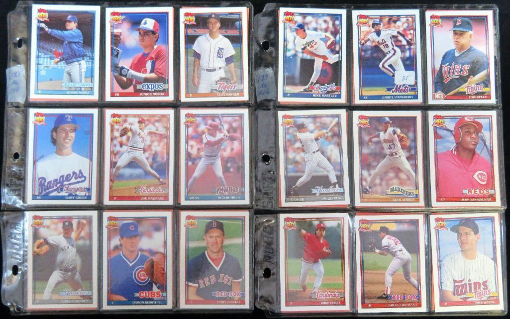 Lot of 1989 & 1991 Topps Baseball Card Sets in Binders approx 1584 cards total!