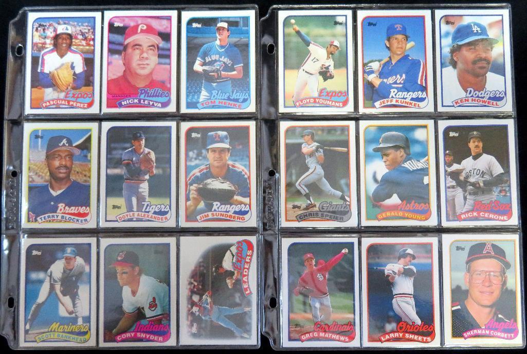 Lot of 1989 & 1991 Topps Baseball Card Sets in Binders approx 1584 cards total!