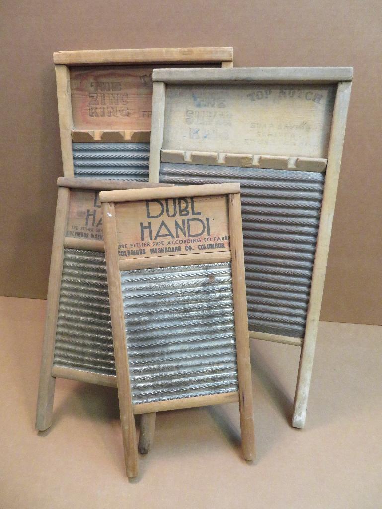 Vintage misc. advertising decorative lot includes (4) Wash Boards - National Wash Board & Dubl Handy