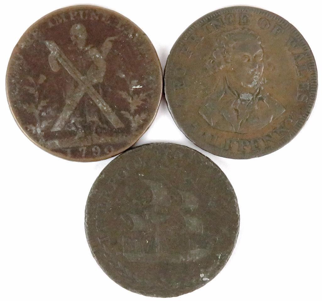 Lot of (7) Great Britain 18th Century Tokens - 1790-1794.