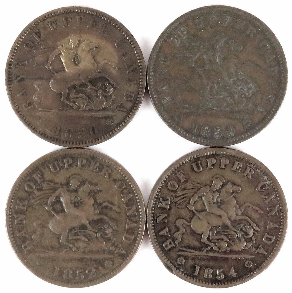 Lot of (11) Canada - Upper CANADA Penny includes (2) 1850, 1852, (2) 1854 & (6) 1857.