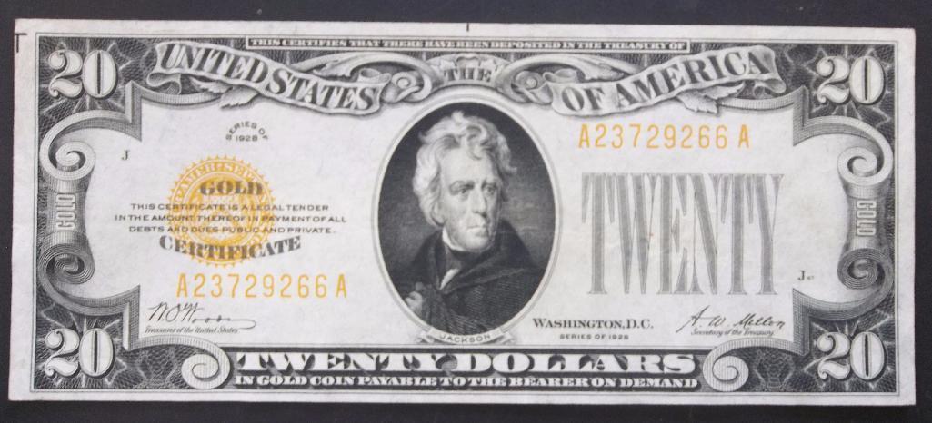 1928 $20 GOLD CERTIFICATE