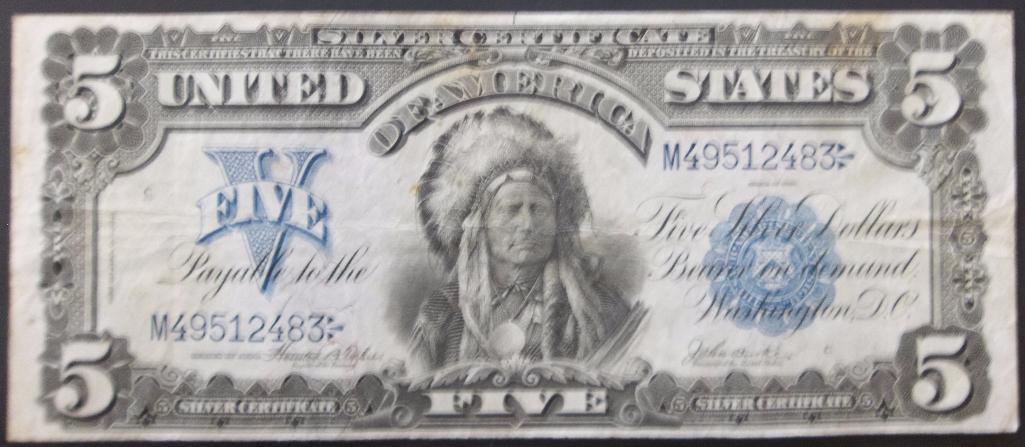 1899 $5 SILVER CERTIFICATE CHIEF FR 278