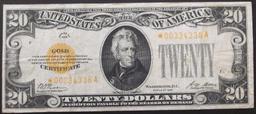 1928 $20 GOLD CERTIFICATE RARE STAR NOTE