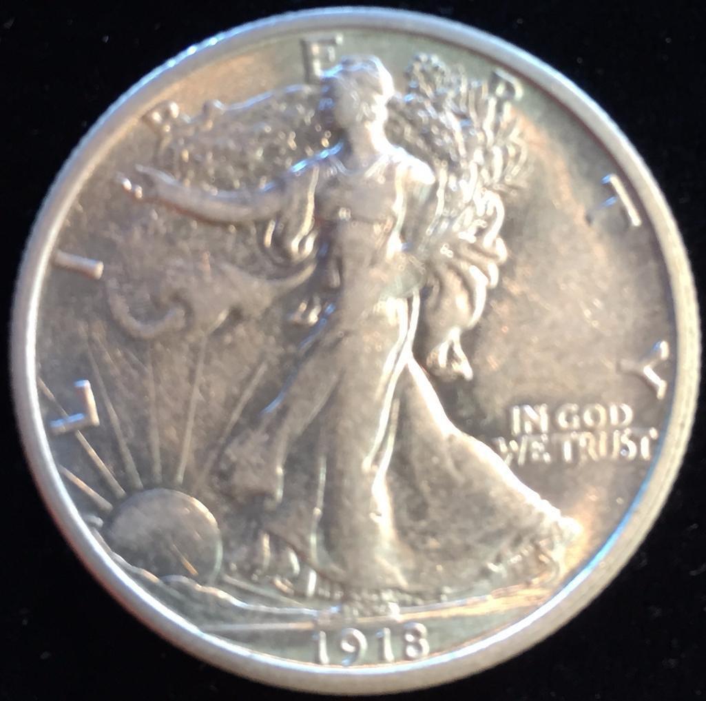 1918 S Walking Liberty Half Dollar