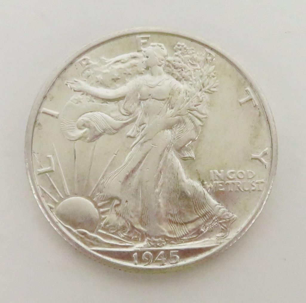 1945 S Walking Liberty Half Dollar.