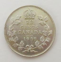 1931 Canada 10 Cents.