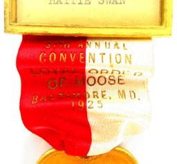 1925 Loyal Order of the Moose 37th Annual Convention Representative Badge.