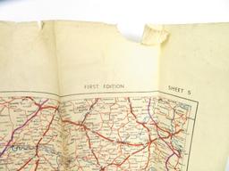 Original WWII Military Germany Leipzig-Plzen 1944 Map approx 34" x 25.5" published by the War Office