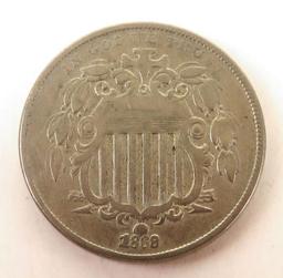 1868 Shield Nickel.