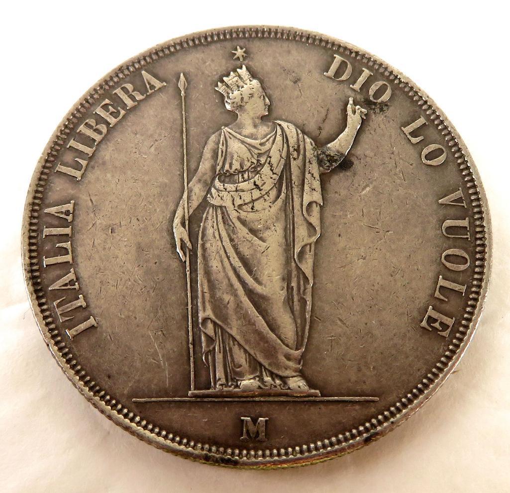 1848-M Italian States Lombardy-Venetia 5 Lire.