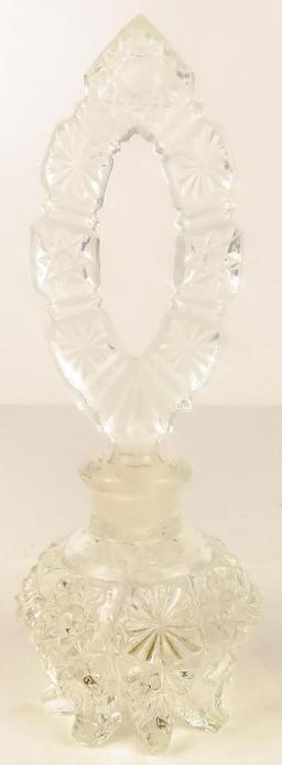 Decorative Vintage Clear Glass Perfume Bottle approx 7".