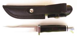 Buck Knife 102 Woodsman Knife 102BKS-B CAT. 2628 with Leather Sheath & box. Engraved Chuck Buck 07.