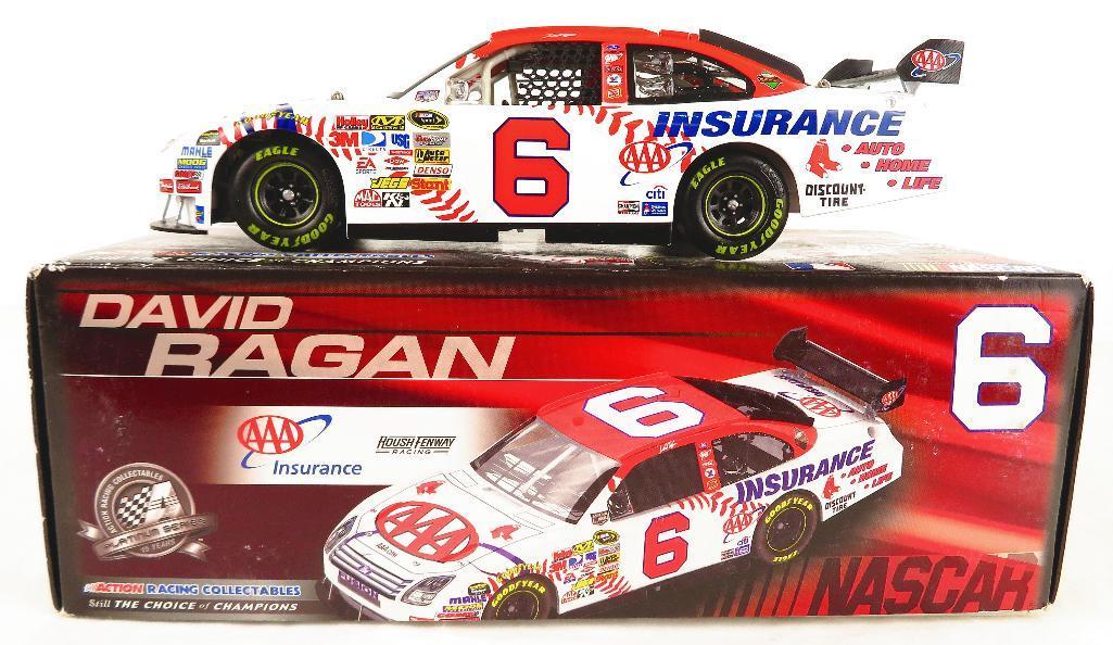 David Ragan #6 Autographed 1/24 Scale Stock Car AAA Insurance Action Racing in original box.