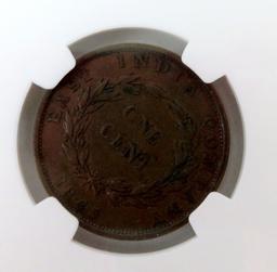 1845 Straits Settlements Cent. NGC Certified VF30BN.