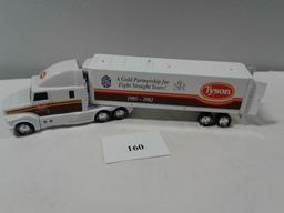 TOY SEMI TRACTOR TRAILER COMBO TYSON FOODS WITH REFRIGERATOR VAN