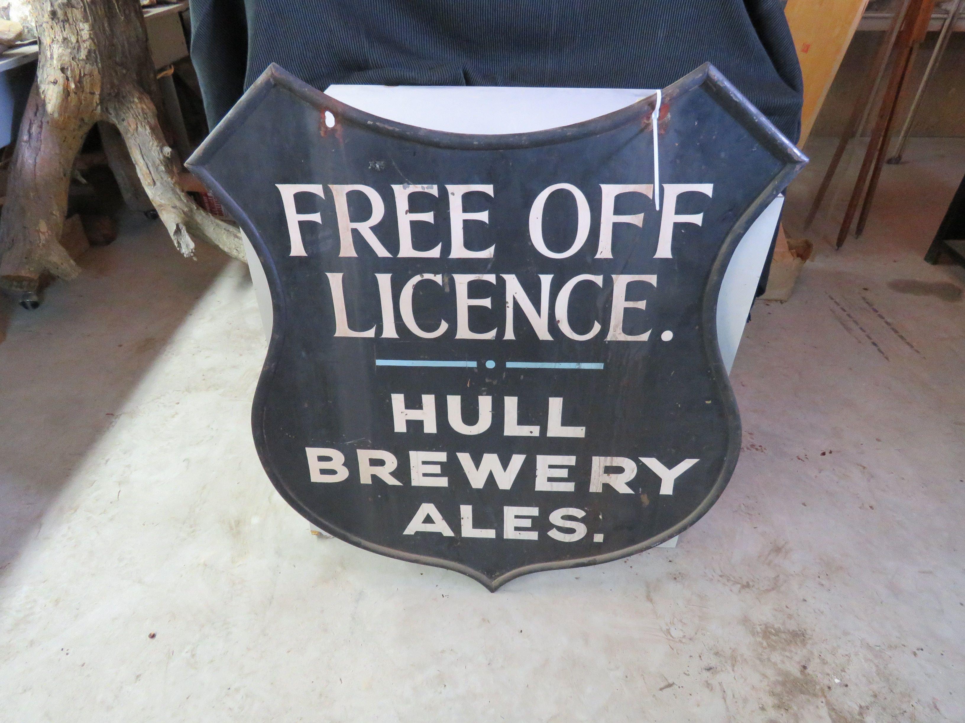 Hull Brewery Ales Painted Tin Sign