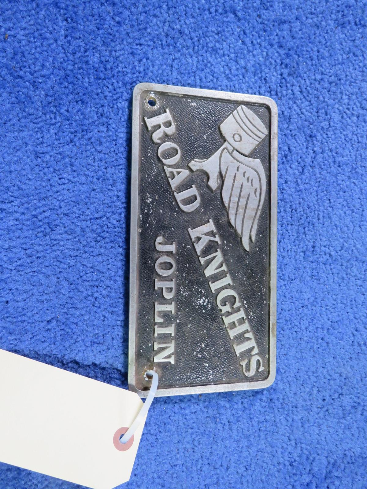 Vintage Potmetal Road Knights Vehicle Club Plate