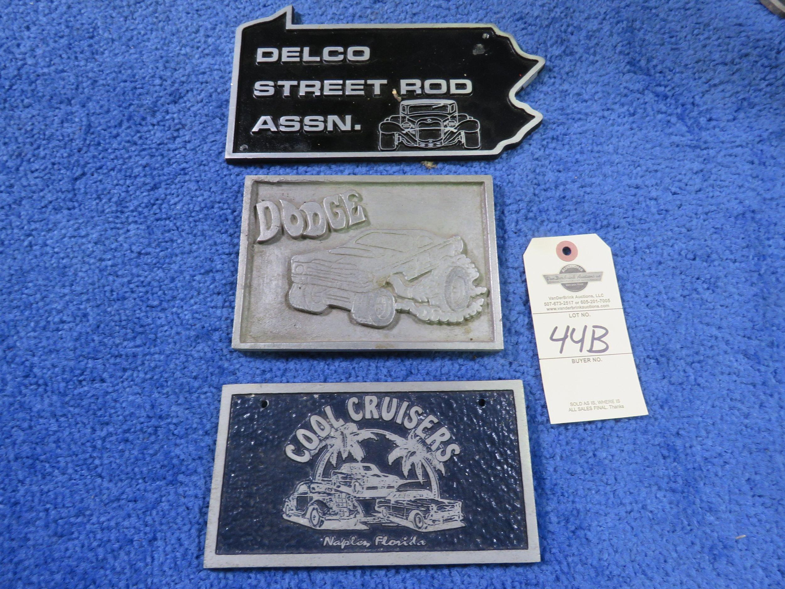 Vintage Vehicle Club Plates- Pot Metal