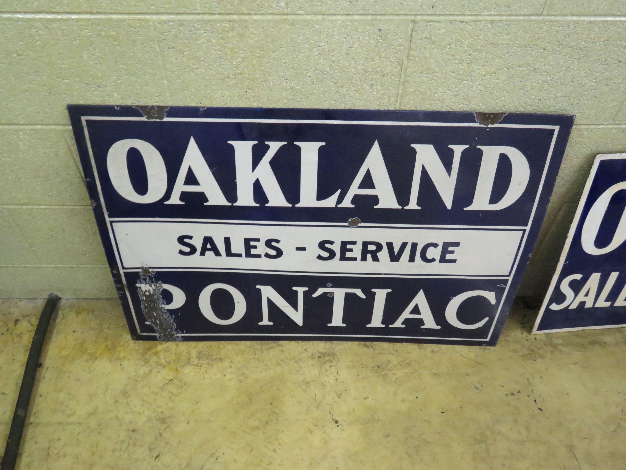 Oakland Pontiac Porcelain Sign