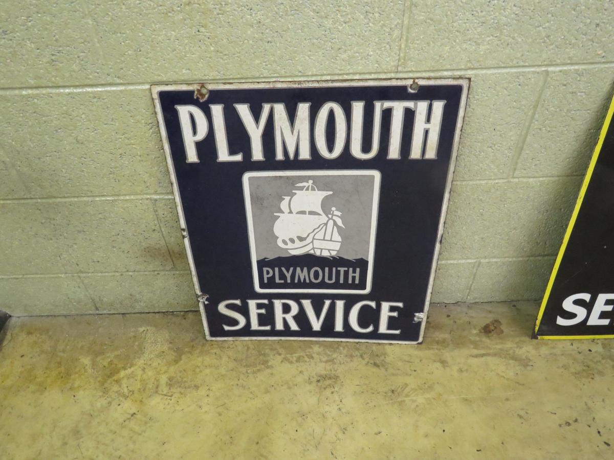 Plymouth Service Porcelain Sign