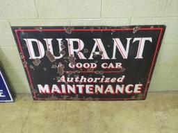 Durant Authorized Maintenance Porcelain Sign