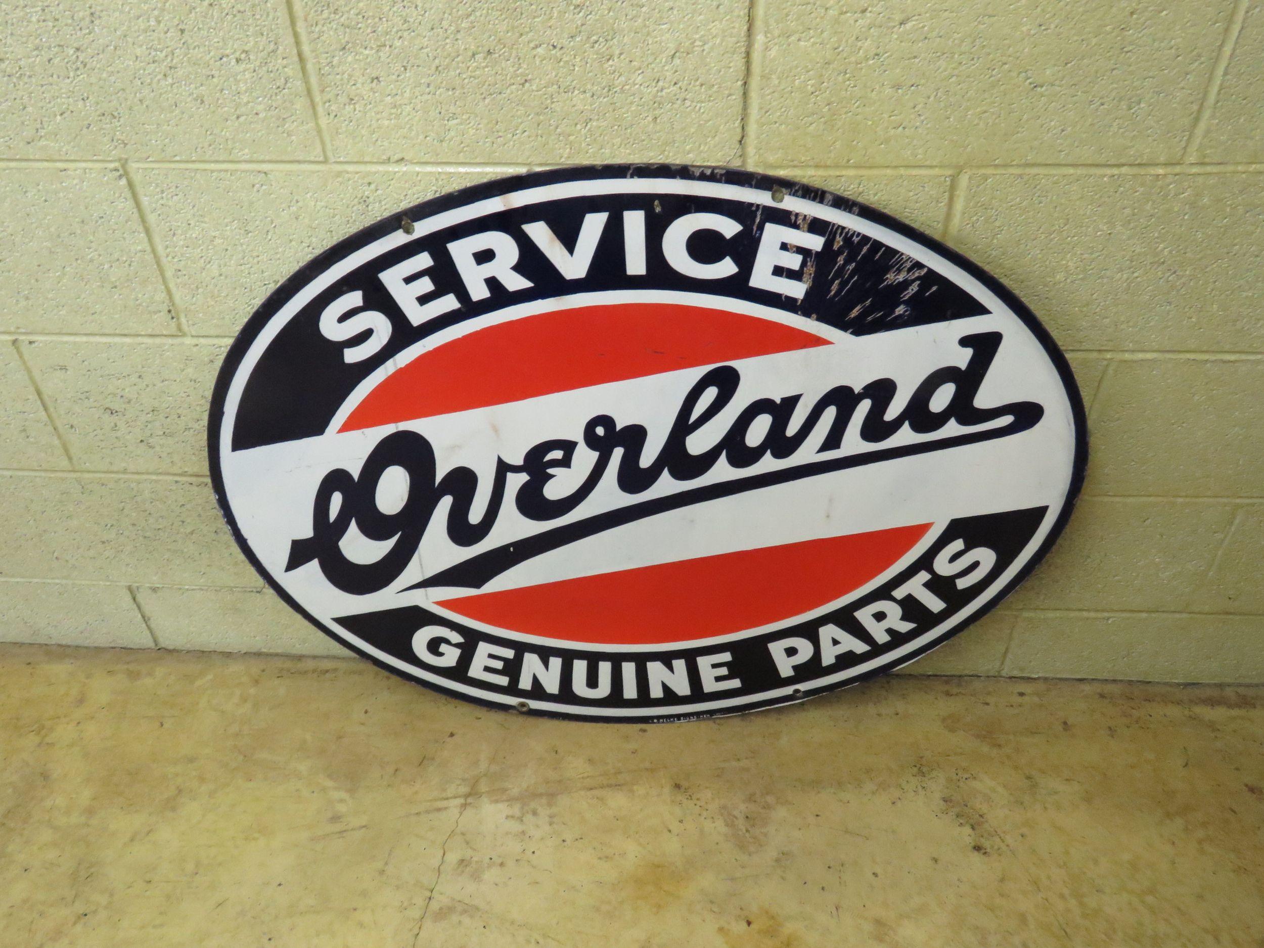 Overland Service & Genuine Parts Porcelain Sign