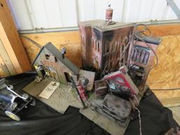 Repair Shop Diorama with Vintage Cast Iron Trucks