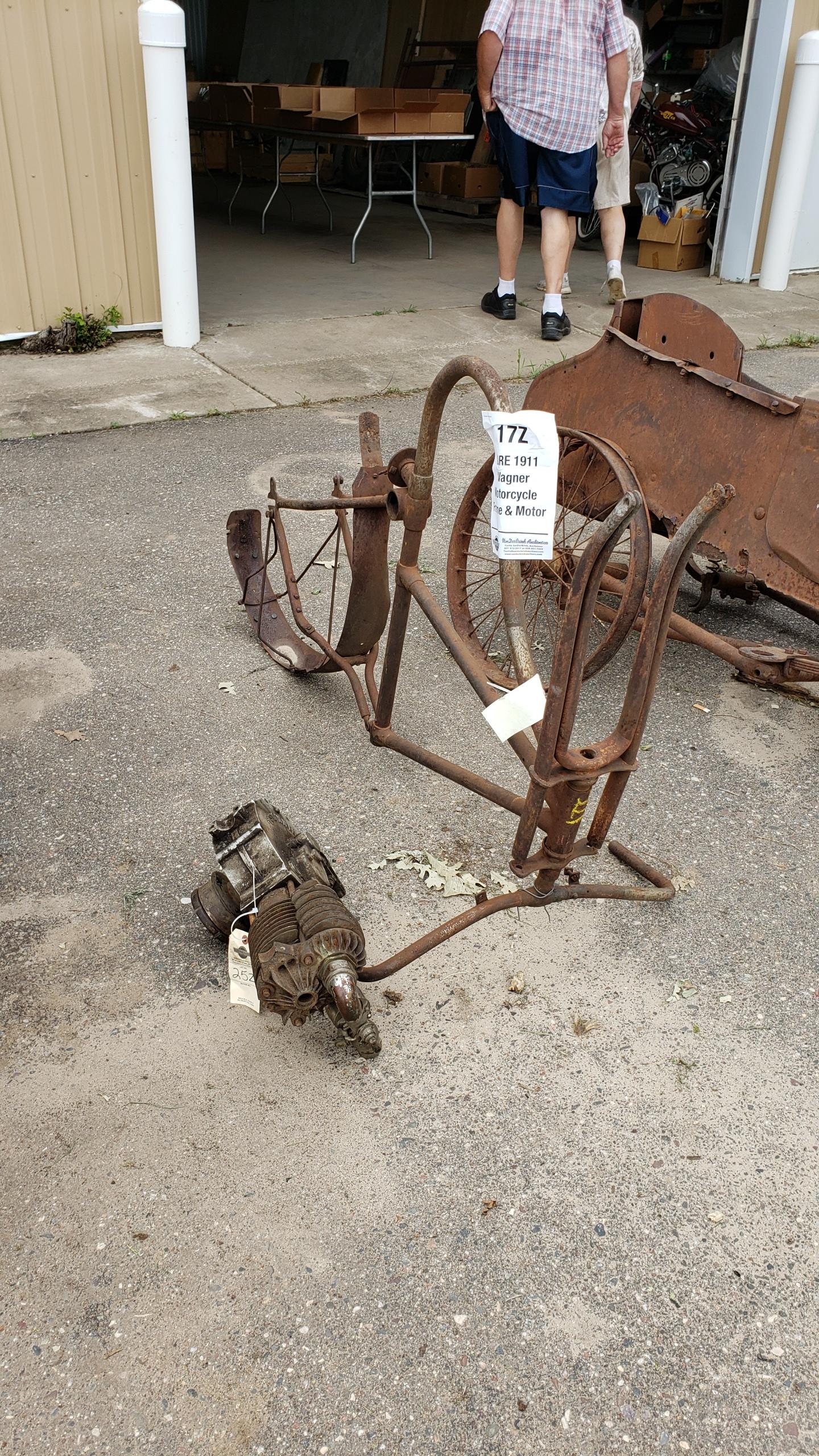 RARE 1911 Wagner Motorcycle Frame and Motor