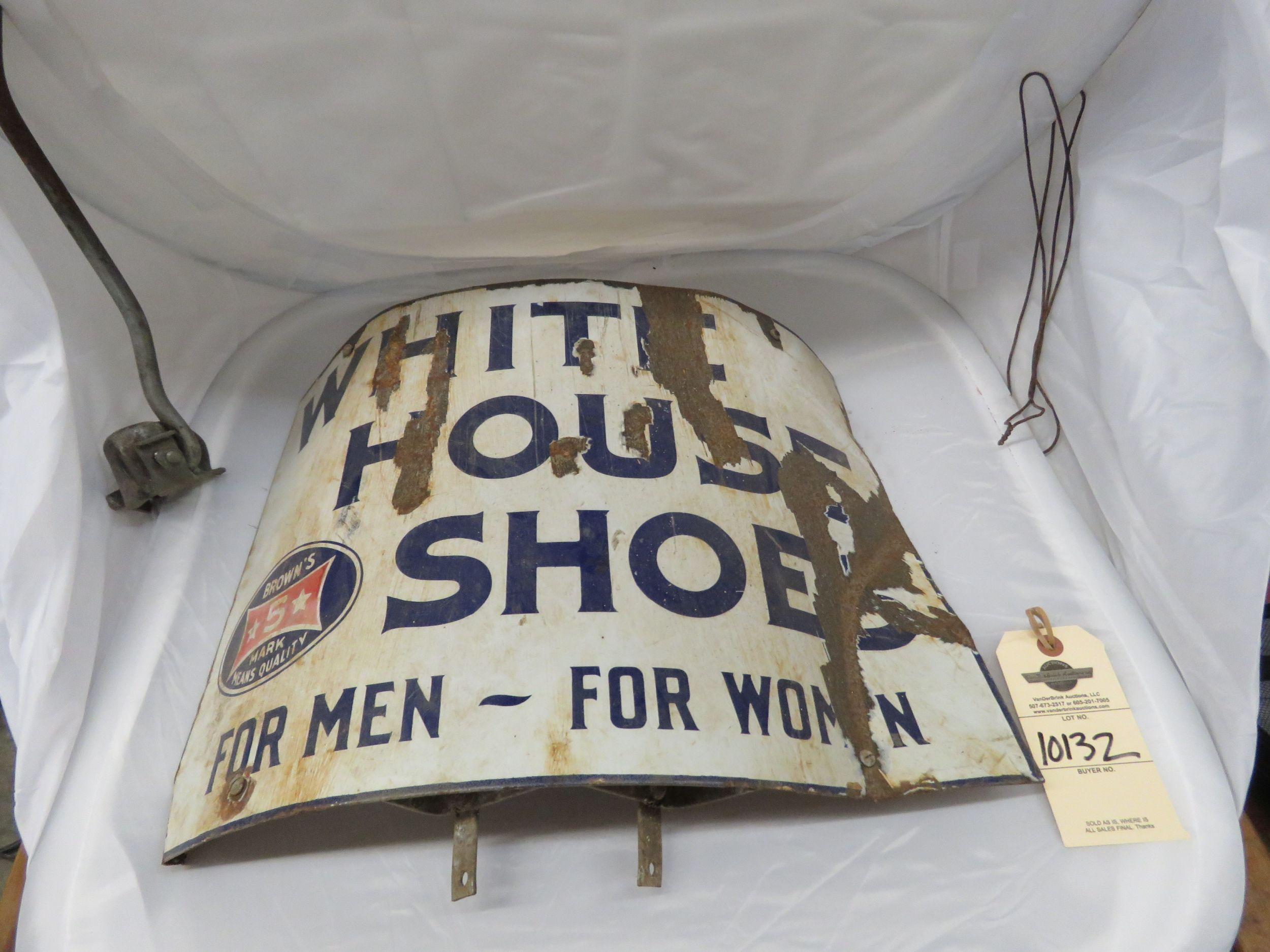 Porcelain Curved White House Shoes Sign