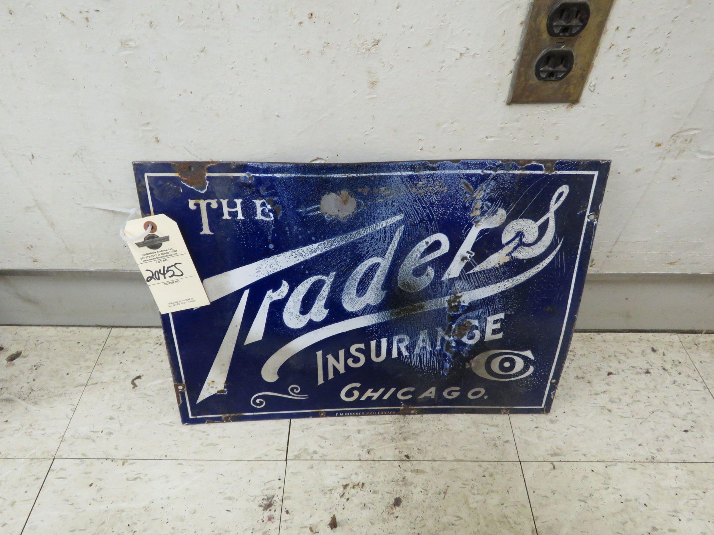 Traders Insurance Porcelain Sign