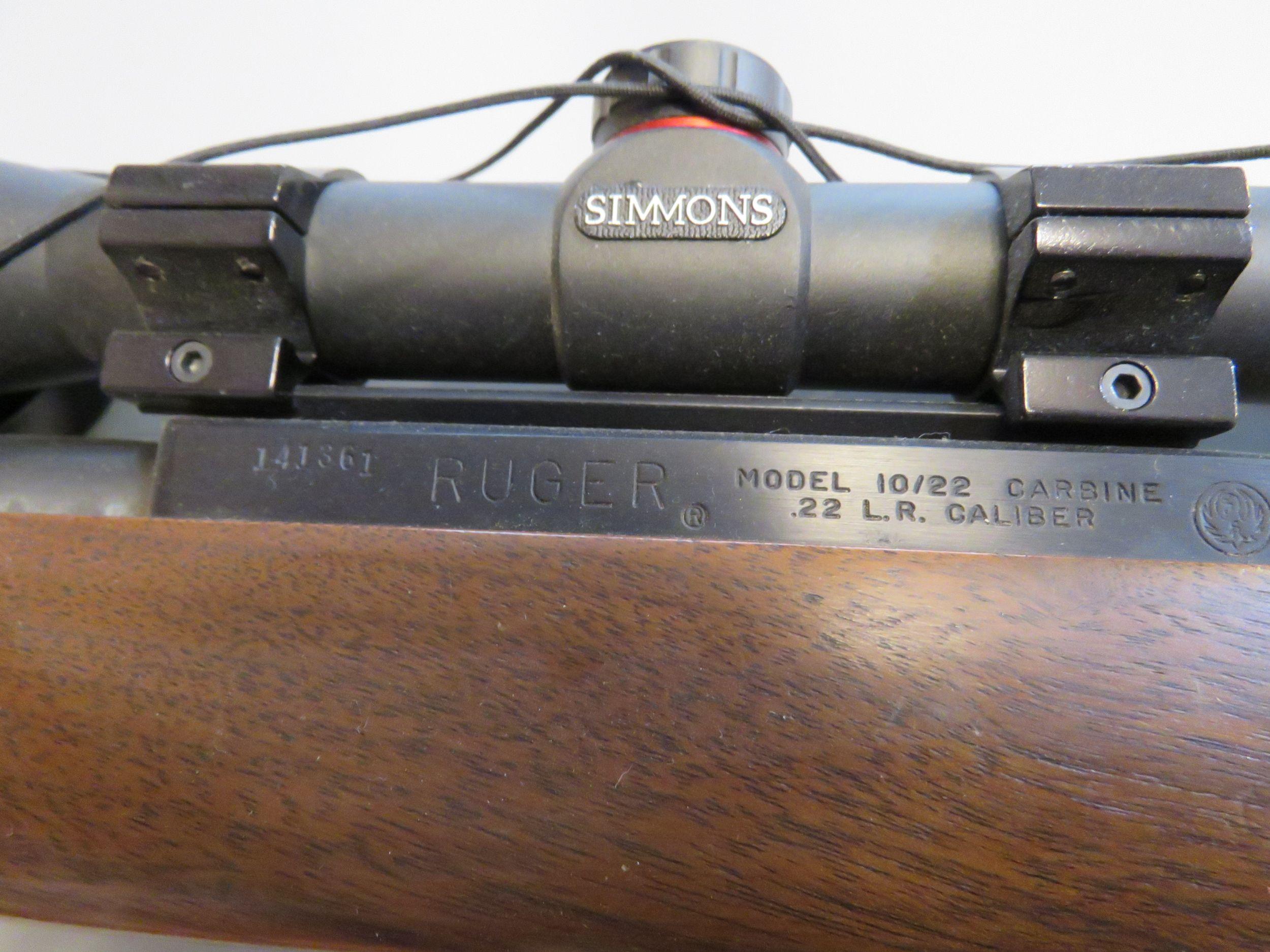 Ruger Model 10/22 .22LR Rifle with Simmons Scope 141361