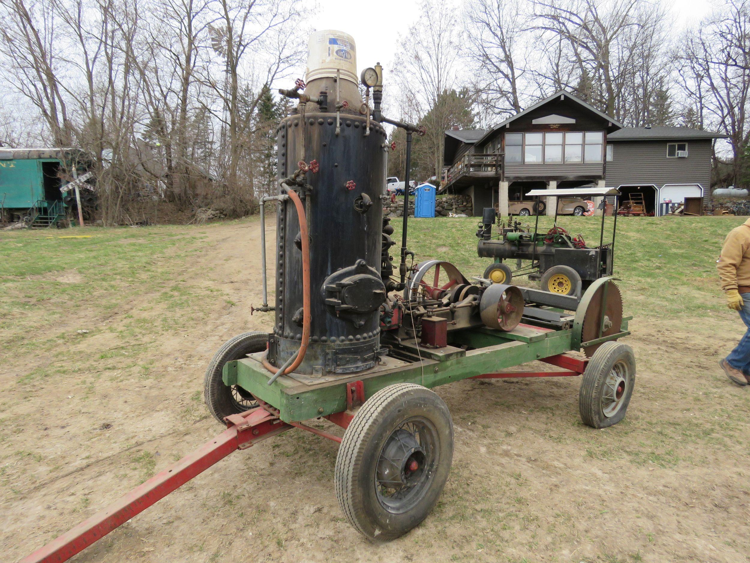 Upright Steam Engine with buzz saw