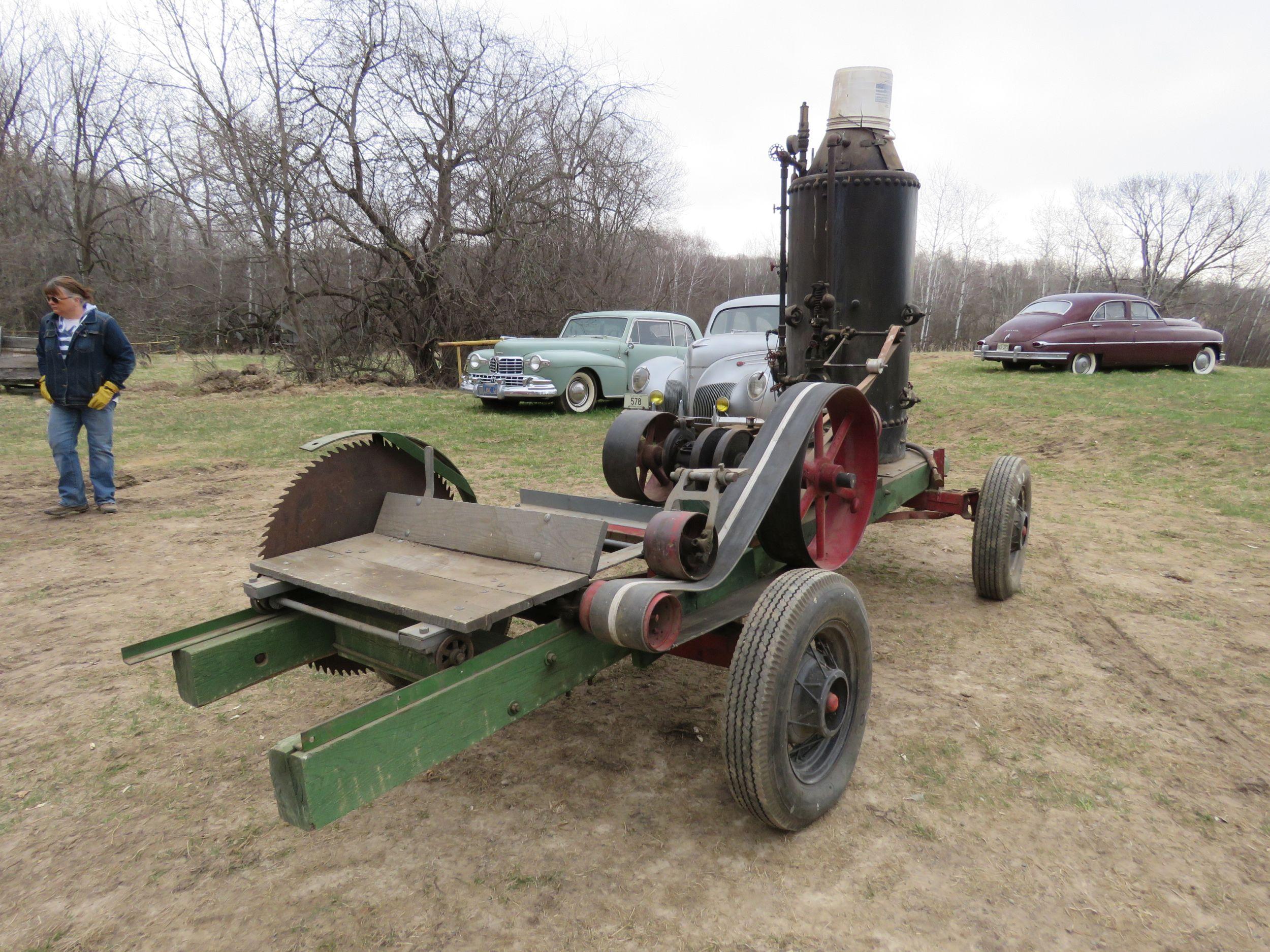 Upright Steam Engine with buzz saw