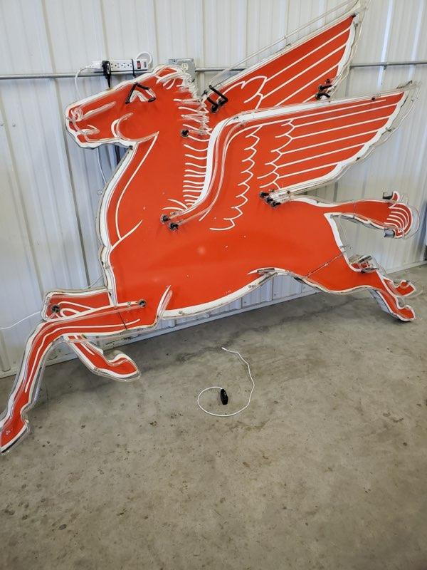 RARE PORCELAIN 1952 NEON LEFT FACING PEGASUS