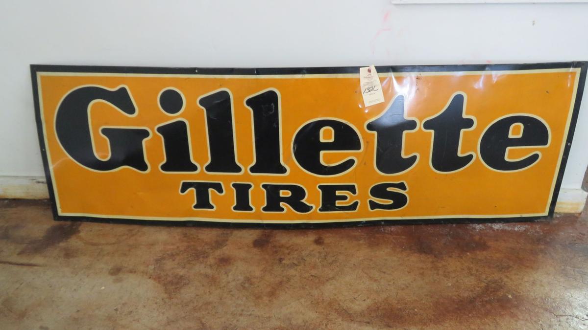 Gillette Tire Painted Tin Sign