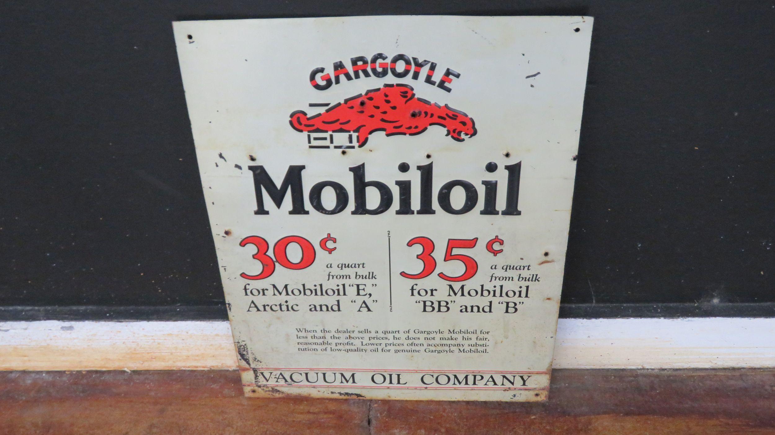 Mobil Gargoyle Painted tin sign