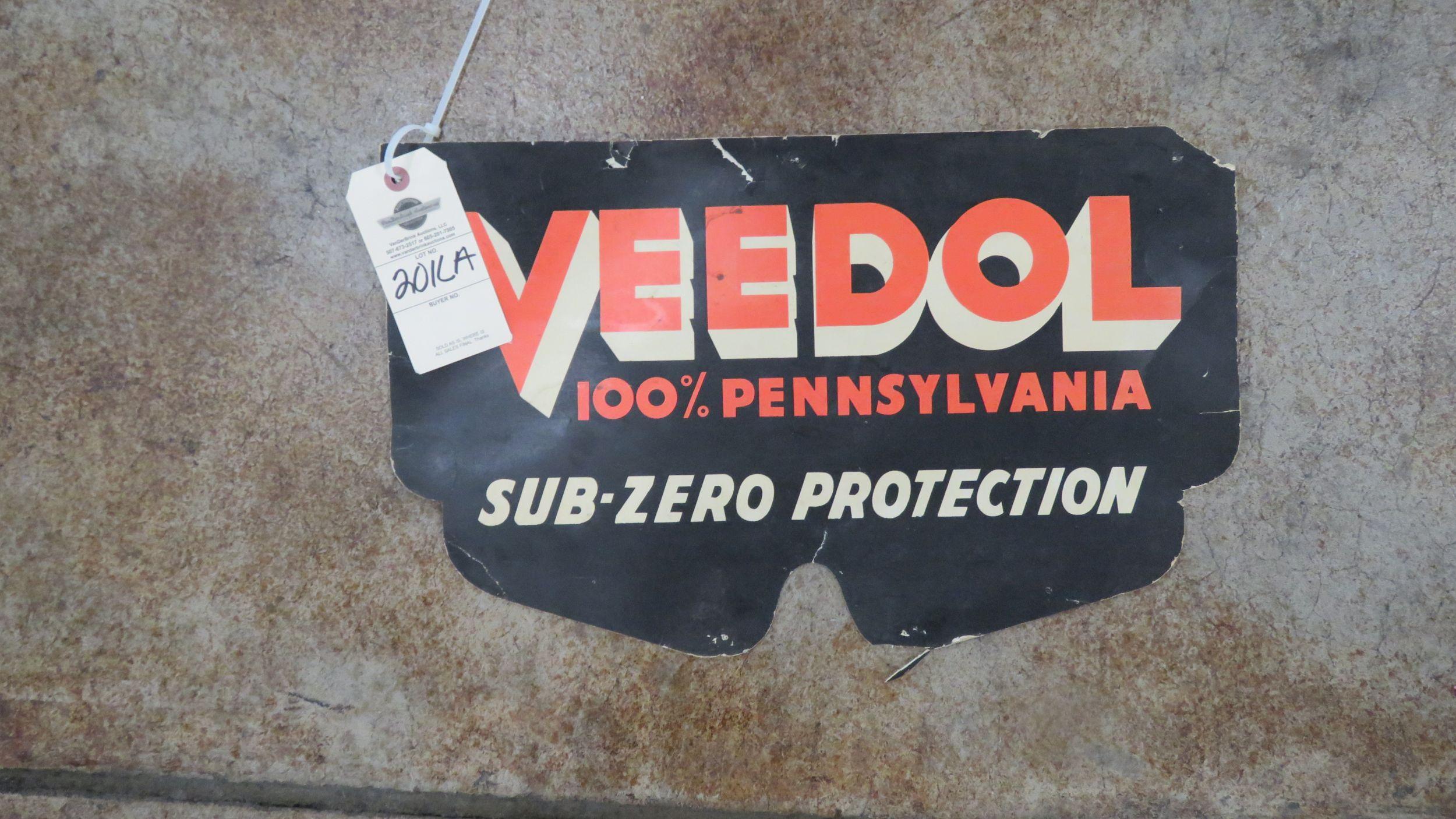 Veedol Waxed Cardboard Point of Sale Sign