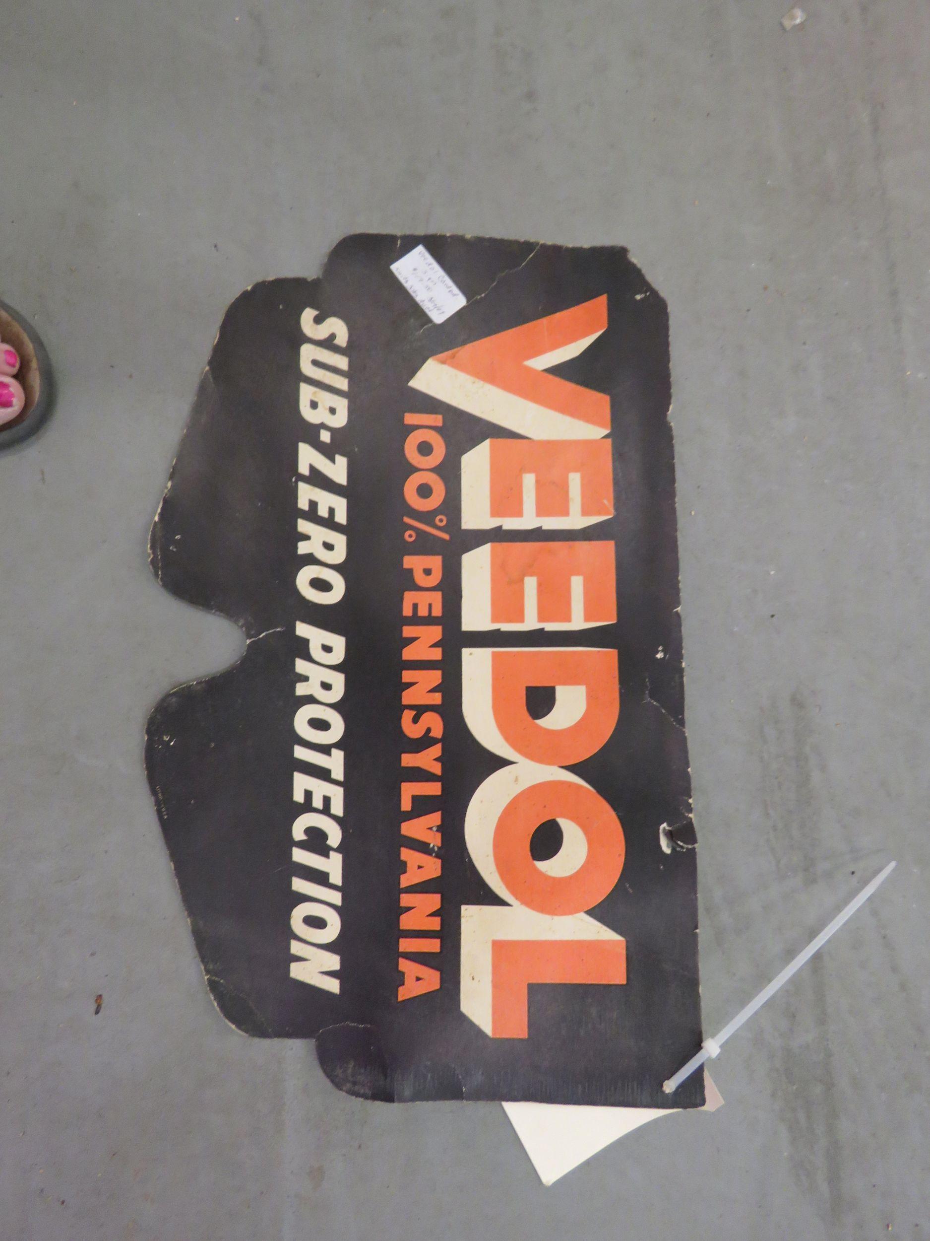 Veedol Waxed Cardboard Point of Sale Sign