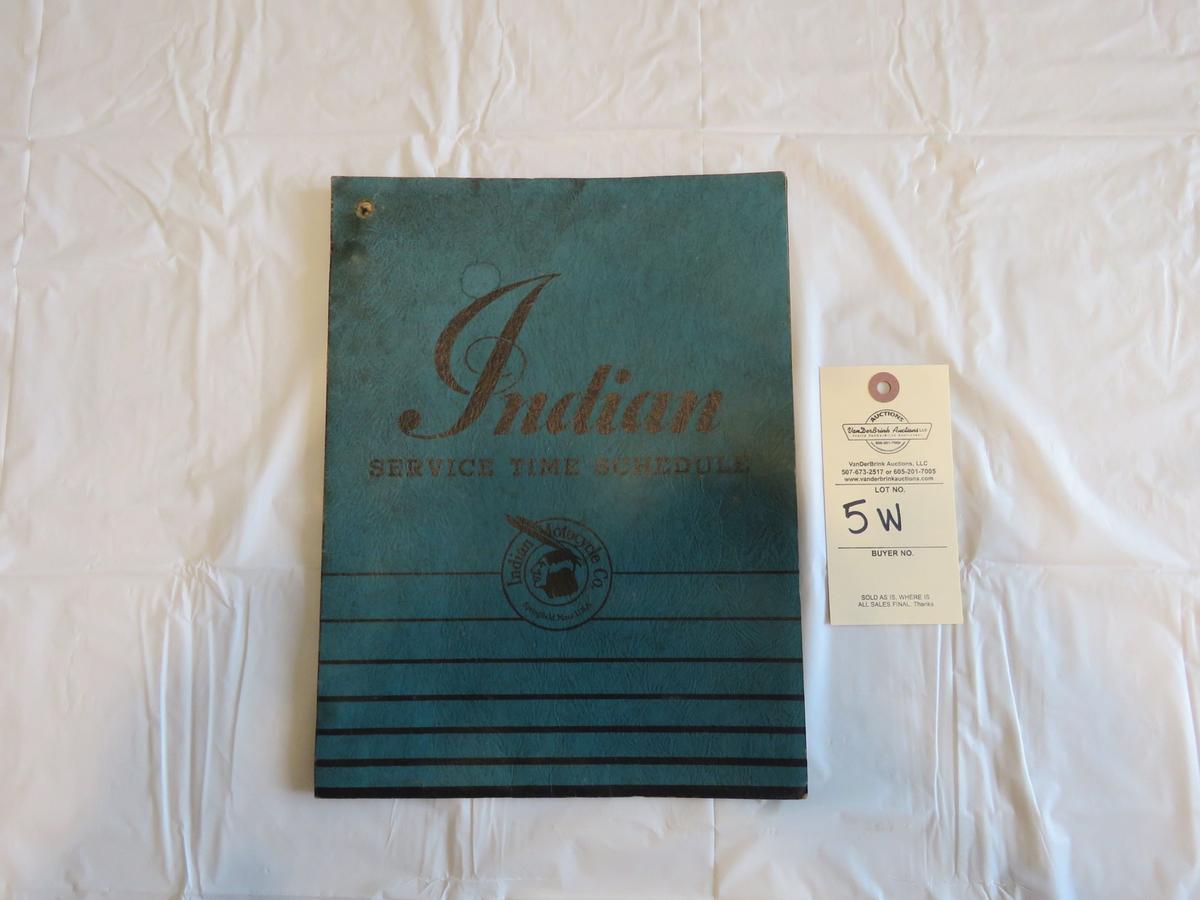 Indian Motorcycles Service Time Schedule Folder