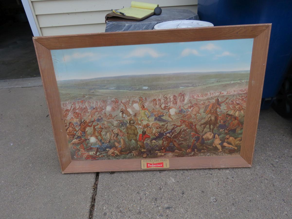Antique Budweiser Custer's Last Stand Advertising Poster