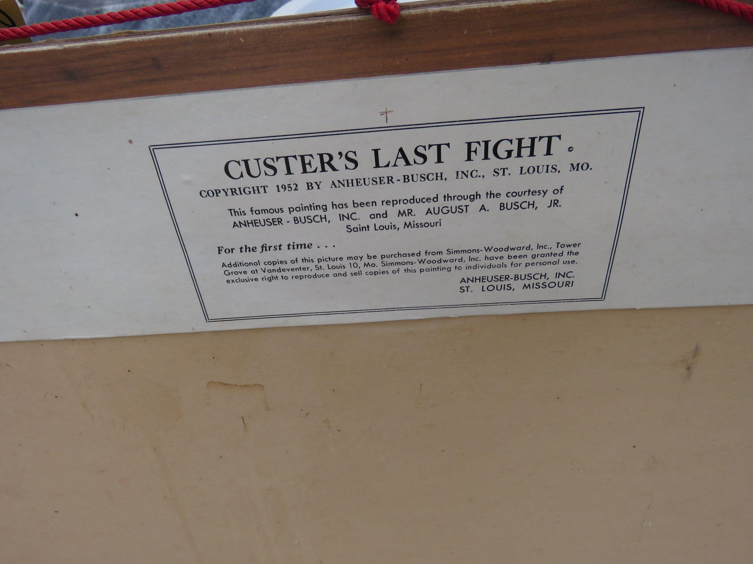 Antique Budweiser Custer's Last Stand Advertising Poster