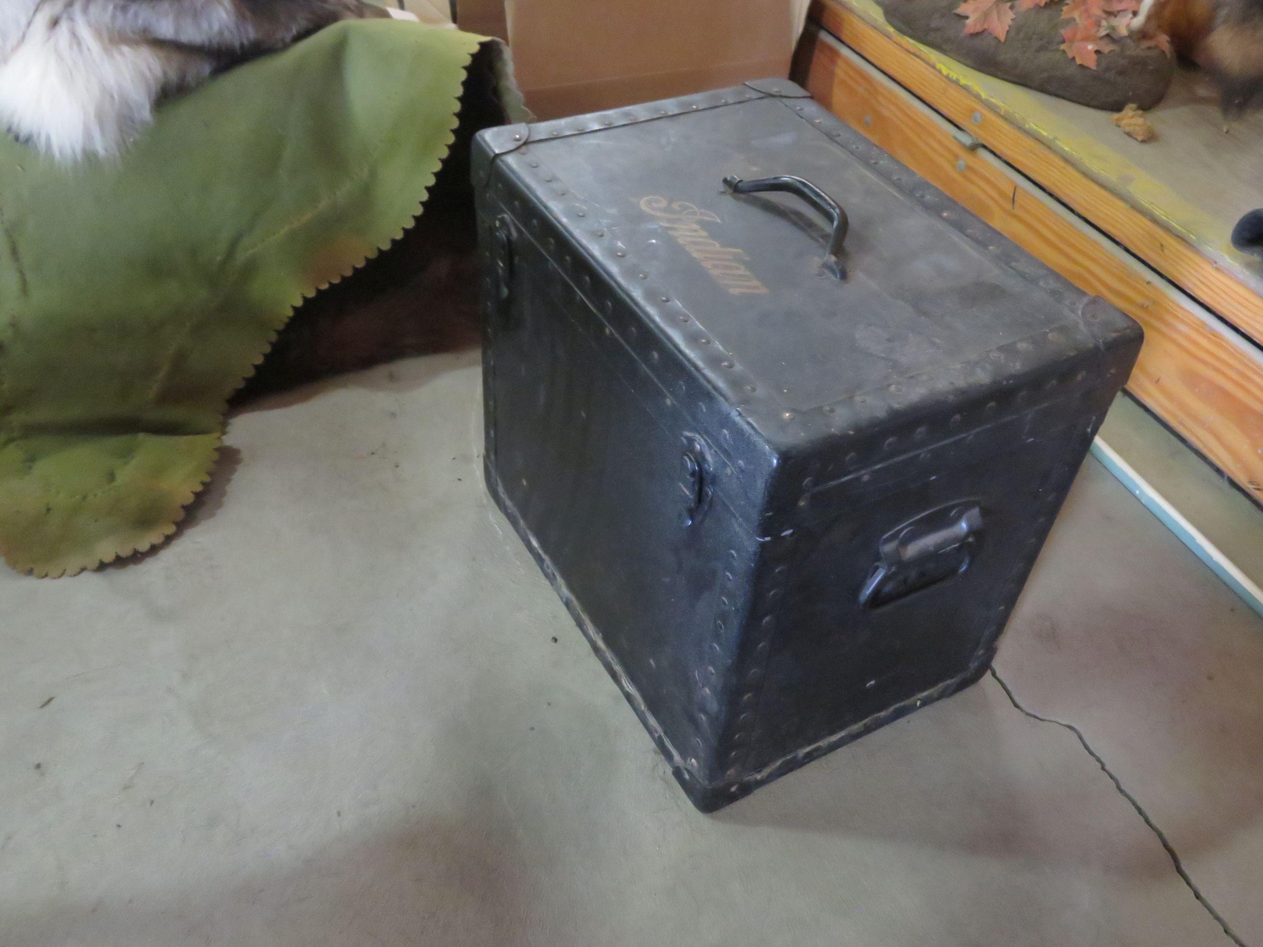 Vintage Indian Motorcycle Records from Bennington VT Indian Dealer in Wood Chest