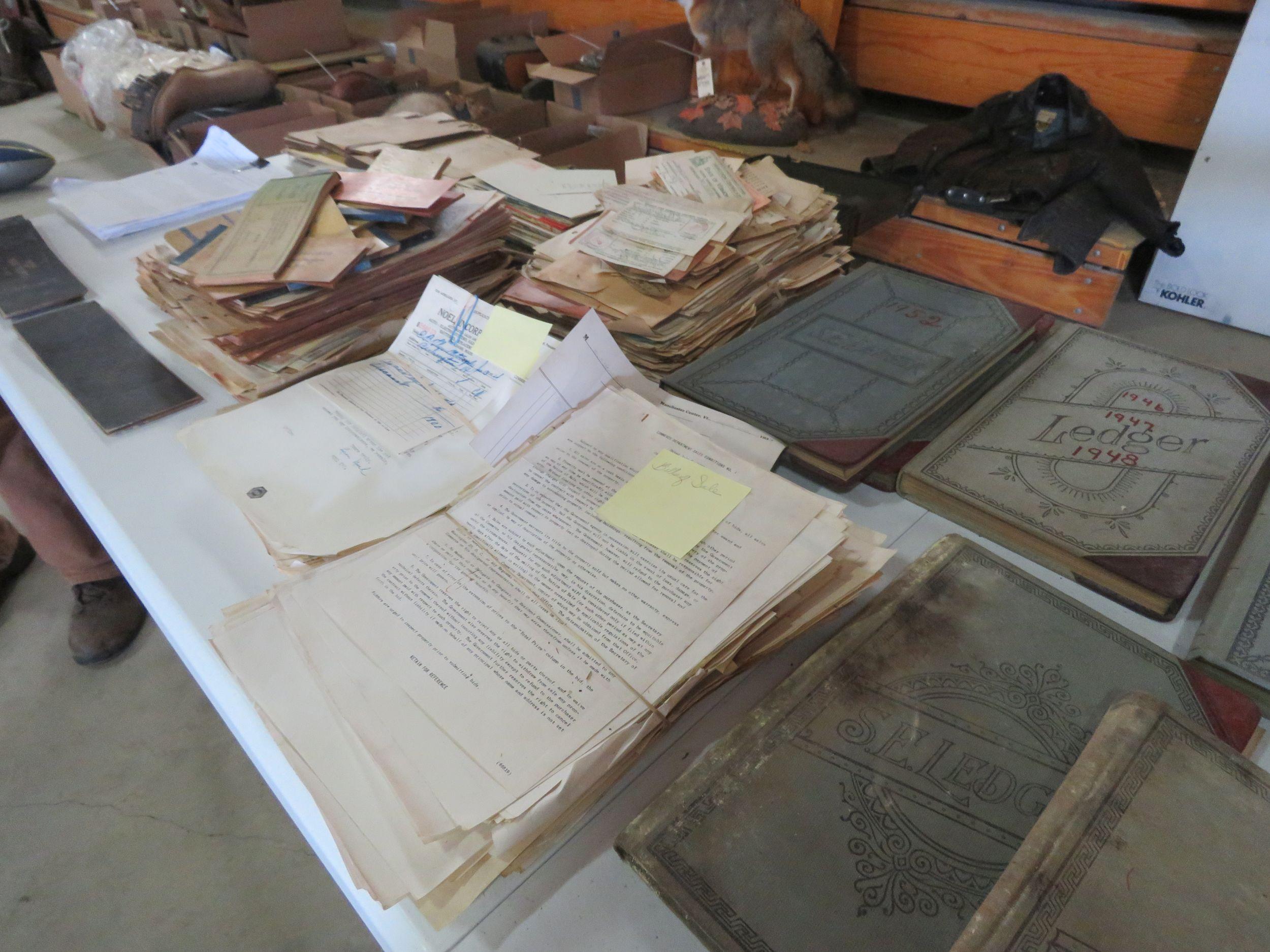 Vintage Indian Motorcycle Records from Bennington VT Indian Dealer in Wood Chest