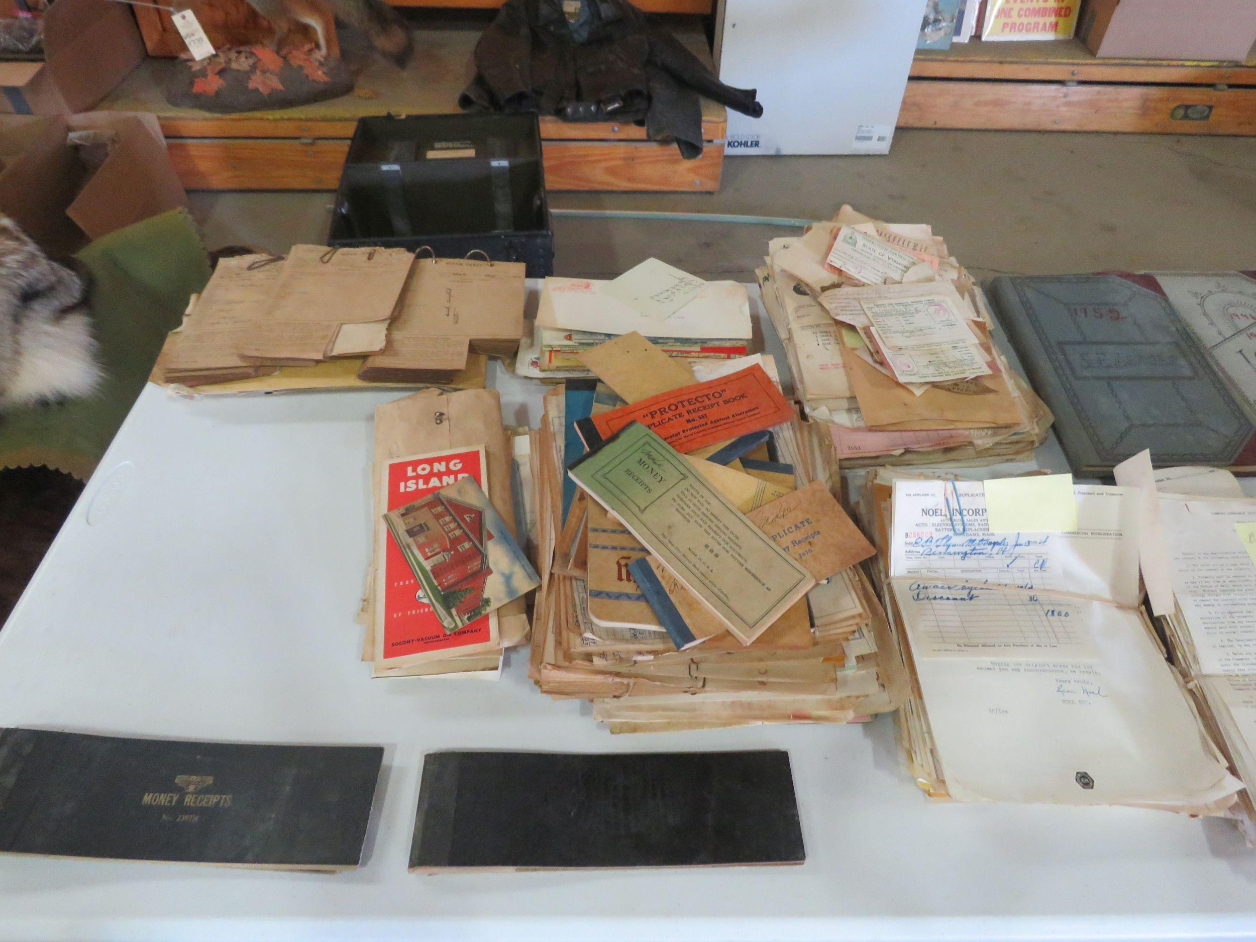 Vintage Indian Motorcycle Records from Bennington VT Indian Dealer in Wood Chest