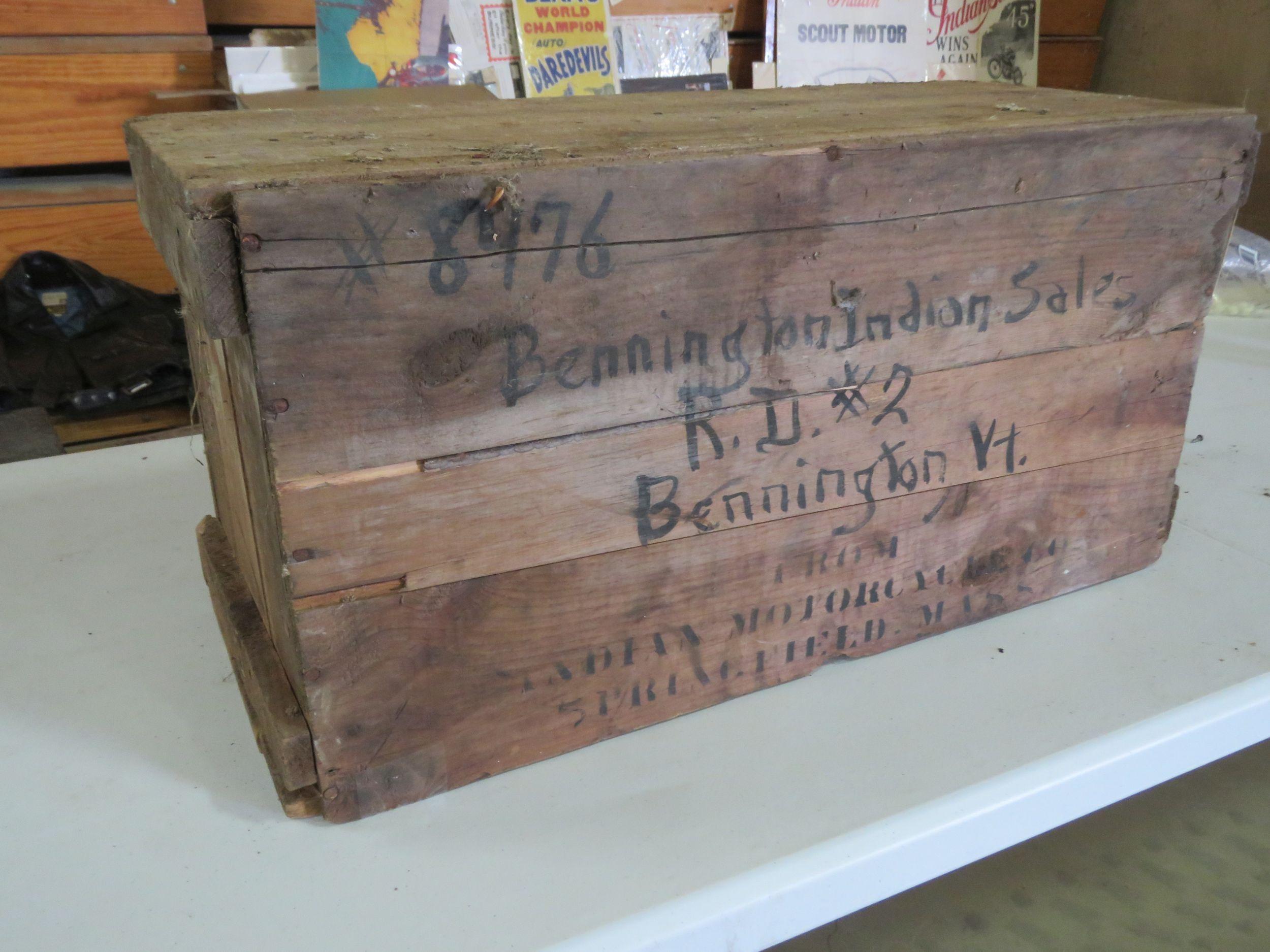 Wooden Crate with Bennington Indian Addressd