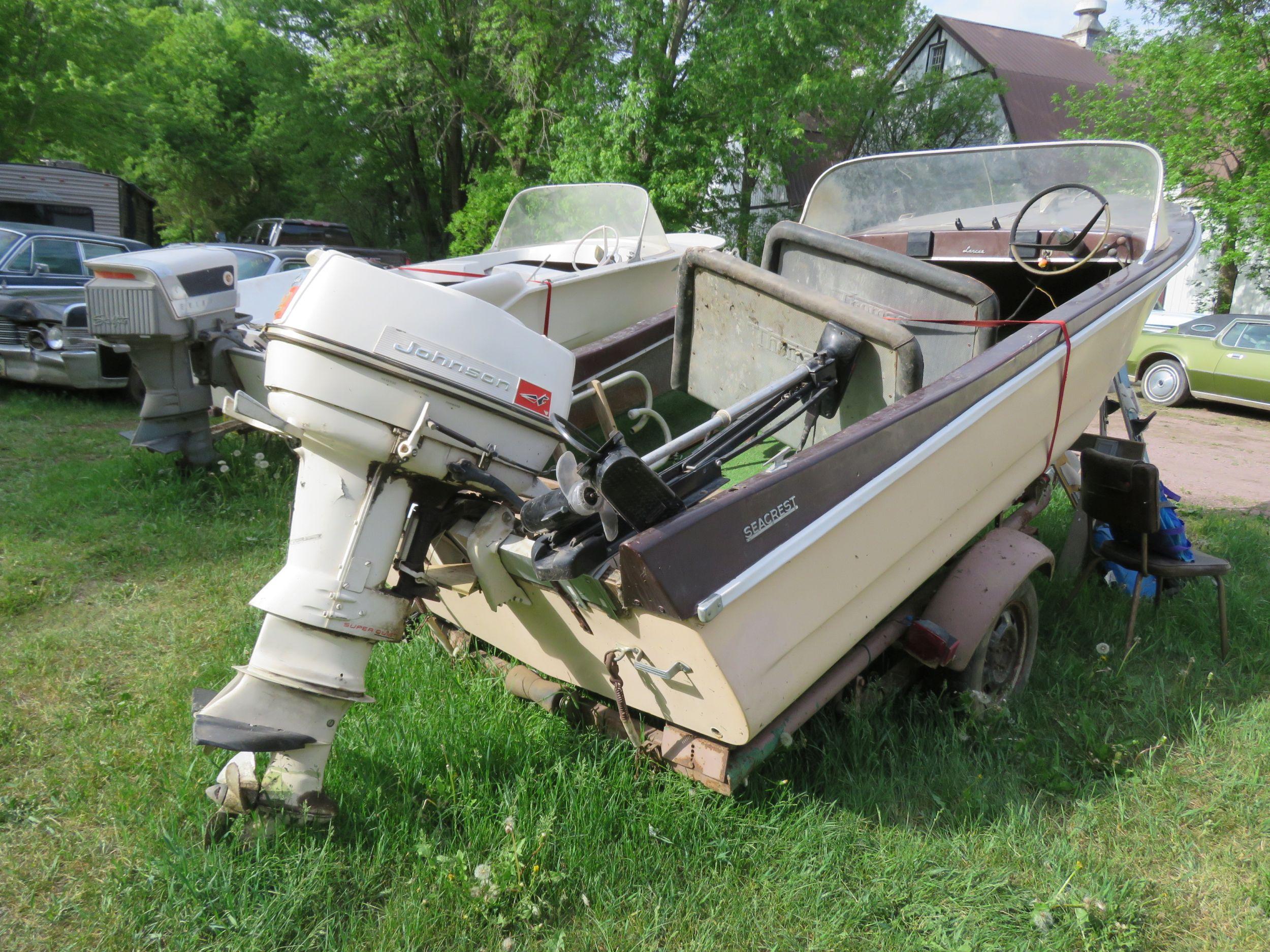 Vintage Sea Crest Lancer boat with Johnson Super Sea Horse 40 motor