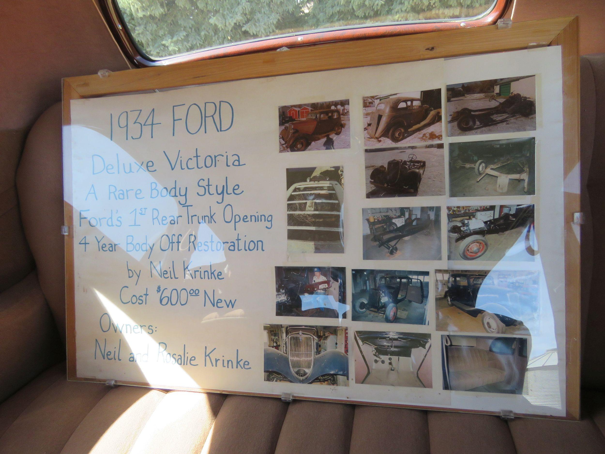 RARE 1934 Ford Victoria 2dr Sedan