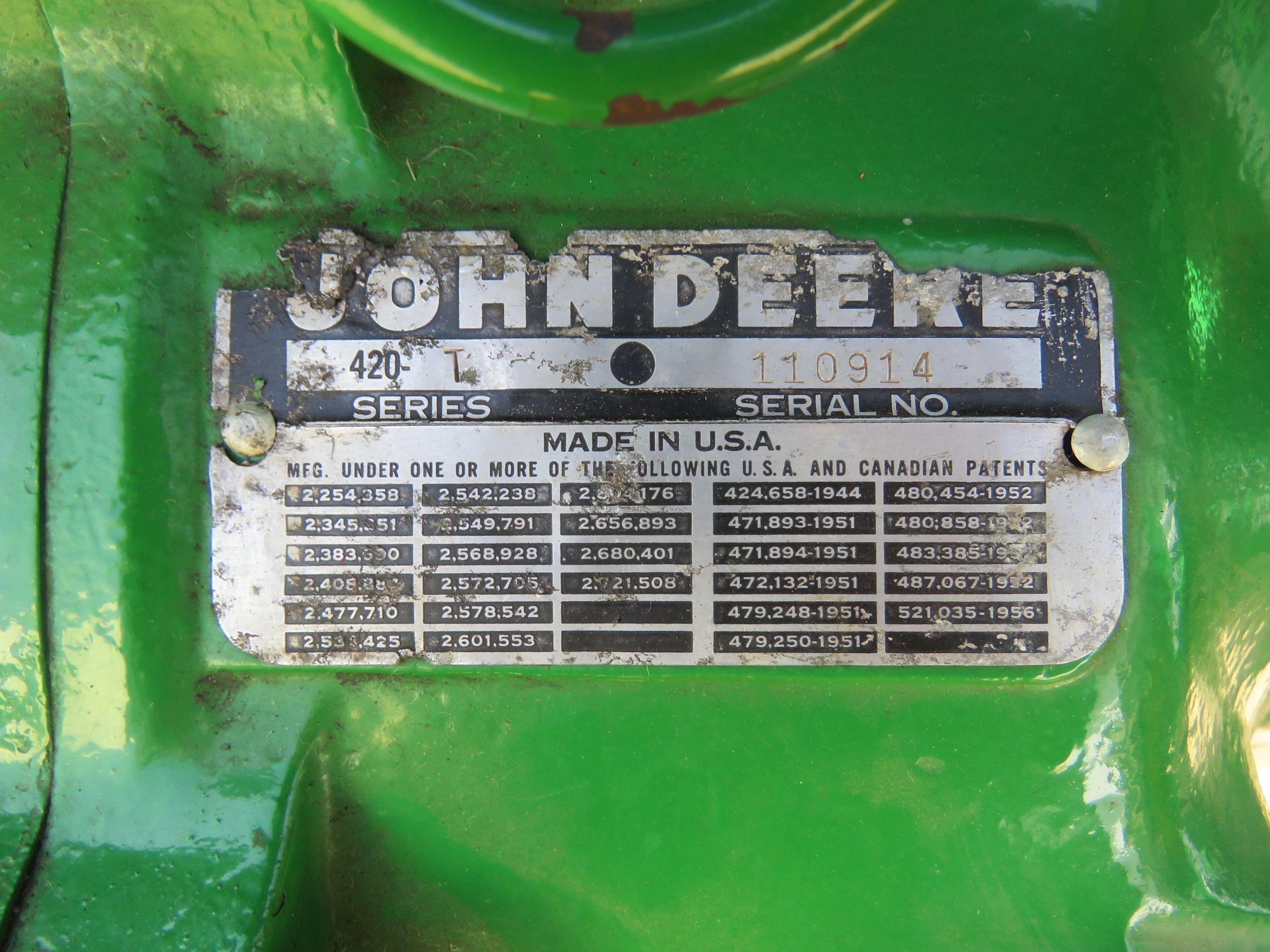 1957 John Deere 420 Tractor